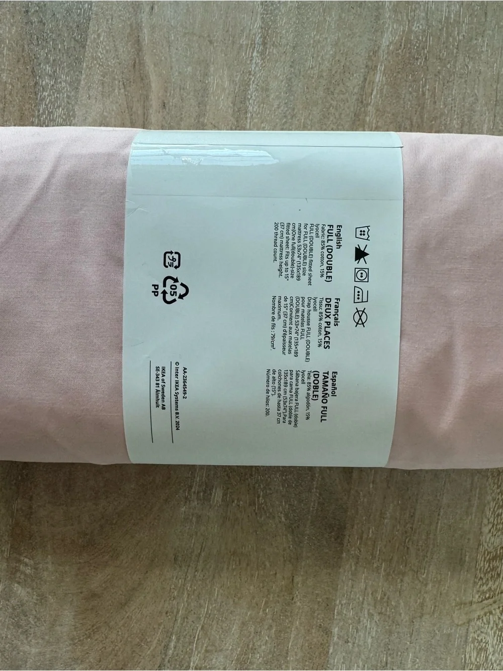 IKEA ULLVIDE Fitted Sheet in Pale Pink